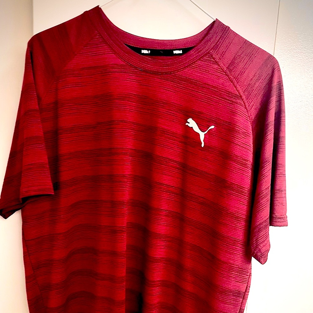 Men's Puma t-shirt in red wicking material